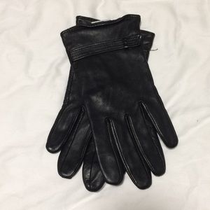 Nordstrom black leather gloves sz L
